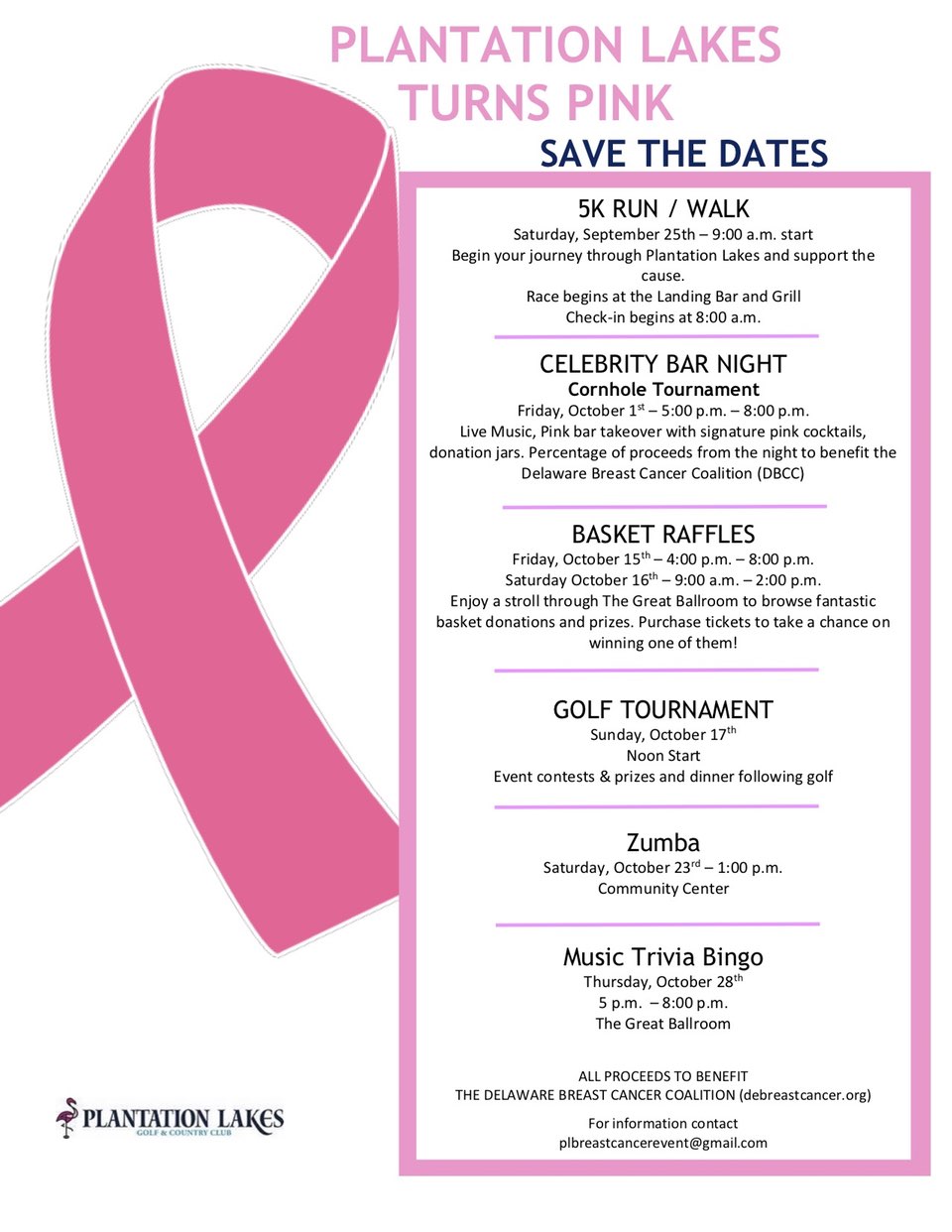 Plantation Lakes Breast Cancer events